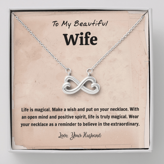 Life Is Magical - Infinity Hearts Necklace Message Card