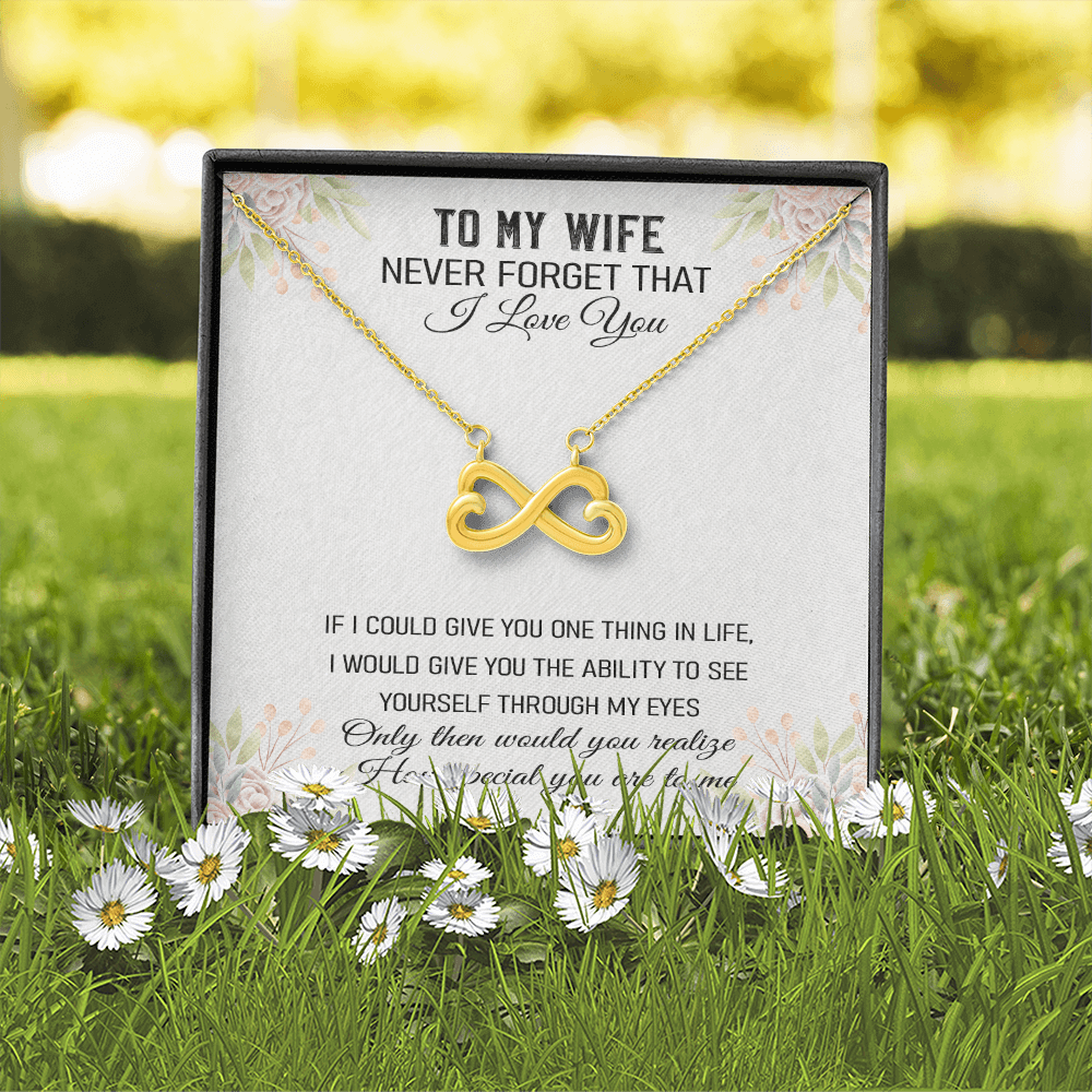 Never Forget That I Love You - Infinity Hearts Necklace Message Card