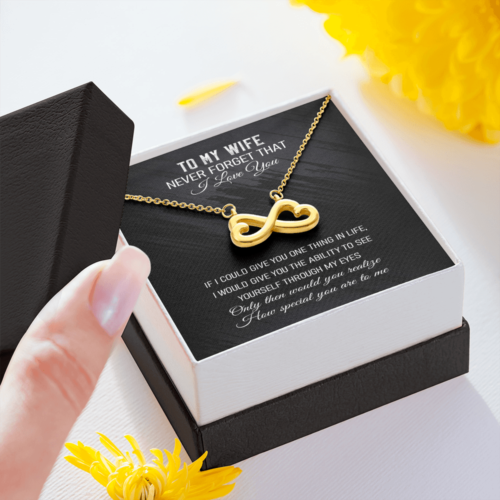 Never Forget That I Love You - Infinity Hearts Necklace Message Card