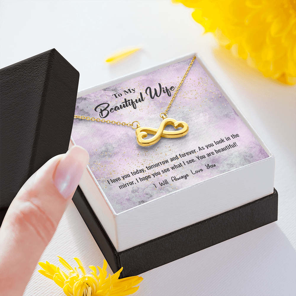 I Love You Today - Infinity Hearts Necklace Message Card