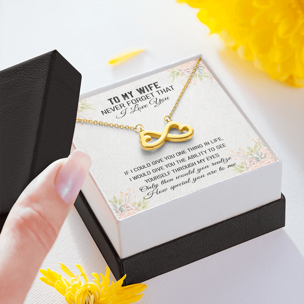 Never Forget That I Love You - Infinity Hearts Necklace Message Card