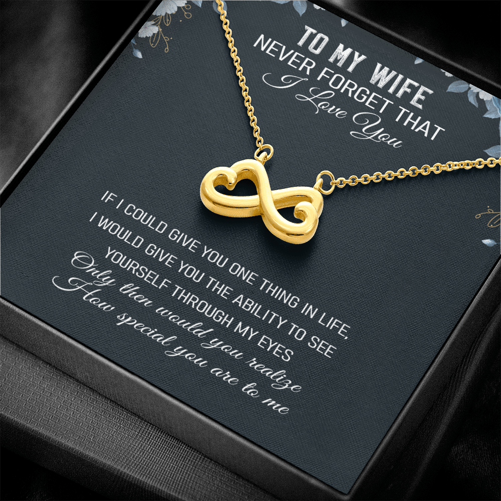 Never Forget That I Love You - Infinity Hearts Necklace Message Card