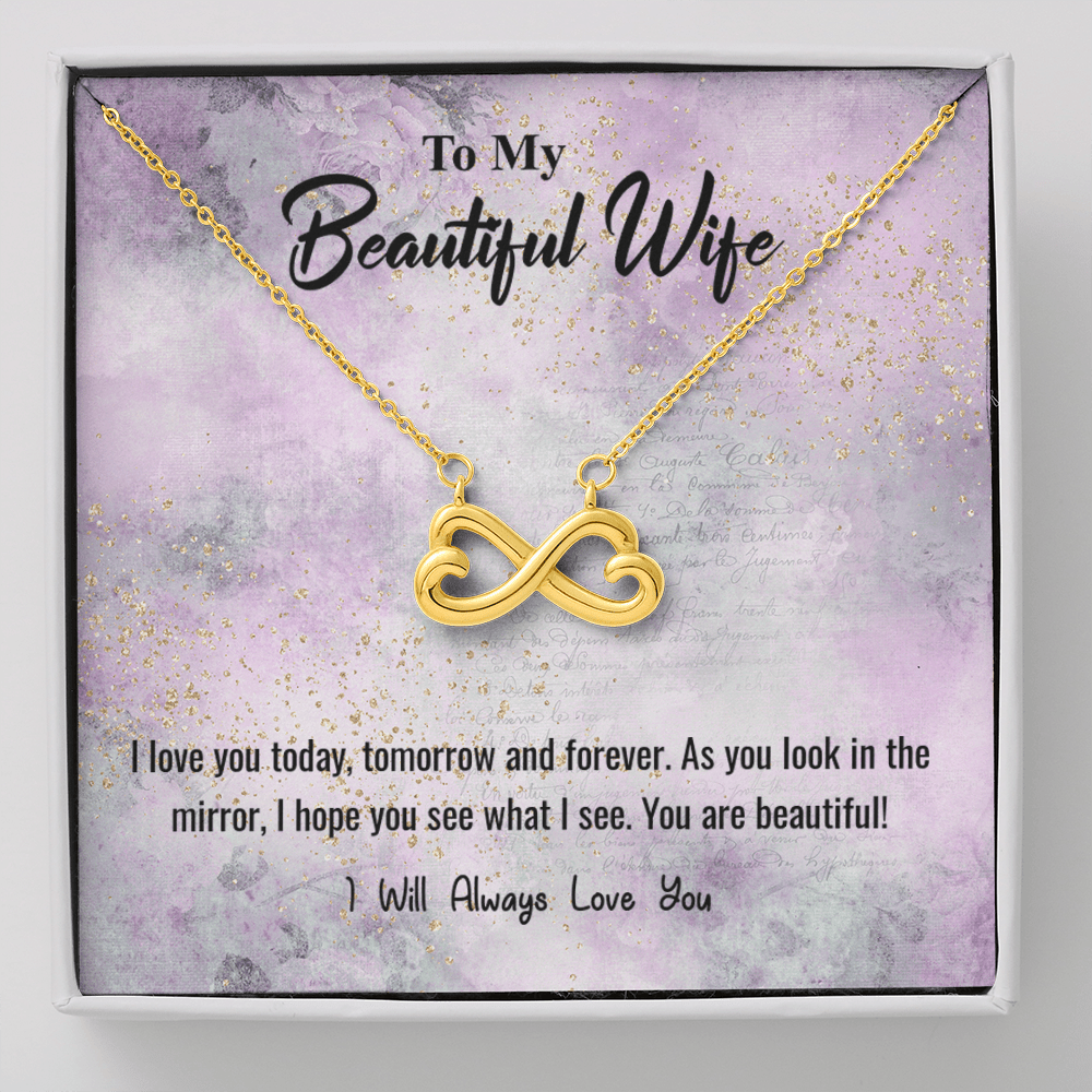 I Love You Today - Infinity Hearts Necklace Message Card
