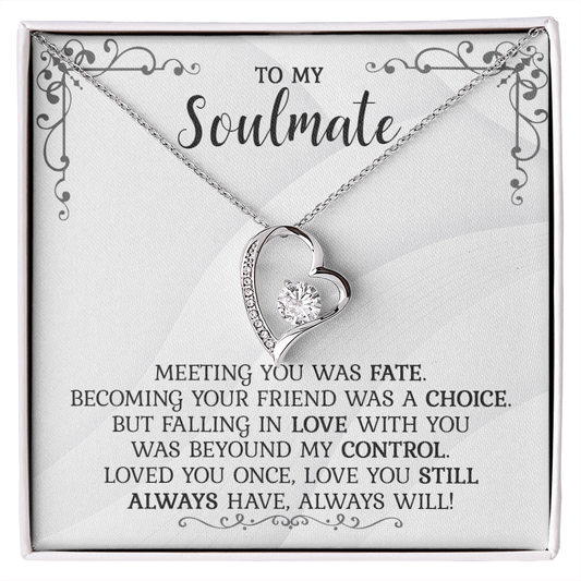Gift For My Soulmate - Meeting You - Forever Love Necklace With Message Card - Gift For Birthday, Anniversary, Christmas, Mother's Day