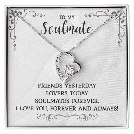 Gift For My Soulmate - Soulmates Forever - Forever Love Necklace With Message Card - Gift For Wife From Husband, Birthday, Anniversary, Christmas, Mother's Day
