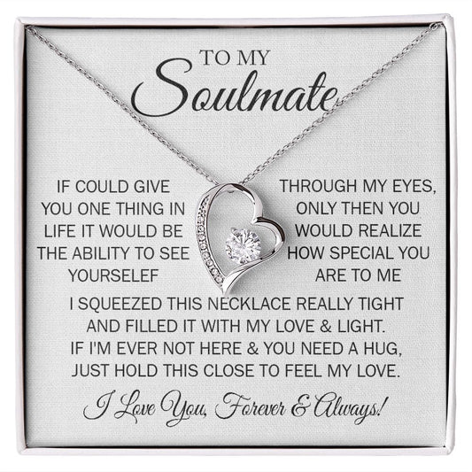 Gift For My Soulmate - One Thing - Forever Love Necklace With Message Card - Gift For Birthday, Anniversary, Christmas, Mother's Day From Husband