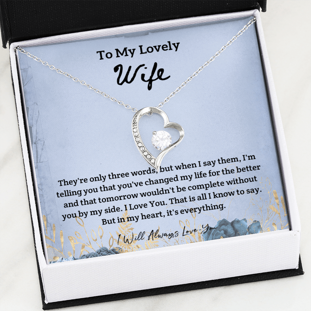 They're Only Three Words - Forever Love Necklace Message Card
