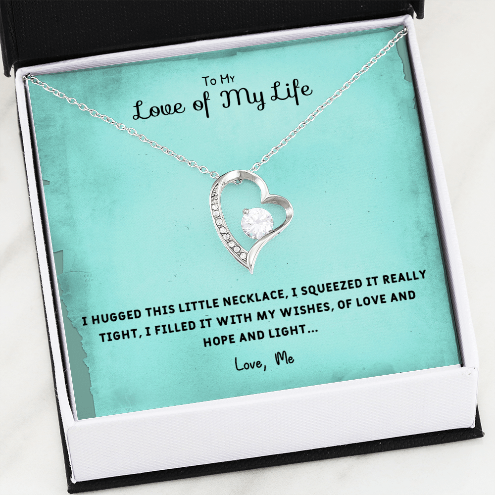 I Hugged This Little Necklace - Forever Love Necklace Message Card