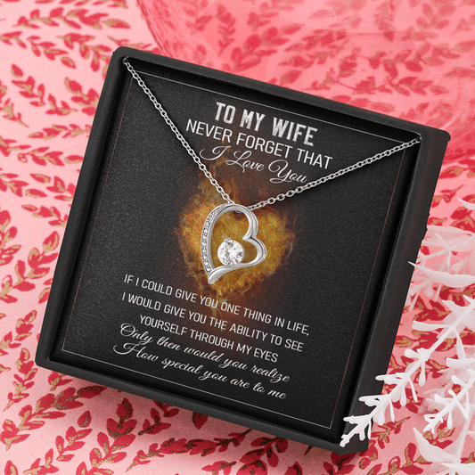 Never Forget That I Love You - Forever Love Necklace Message Card