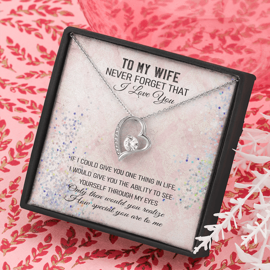 Never Forget That I Love You - Forever Love Necklace Message Card