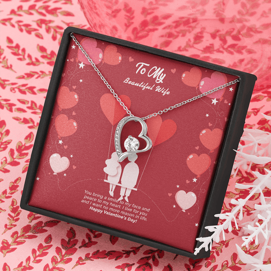 Wife - You Bring A Smile To My - Face Forever Love Necklace Message Card