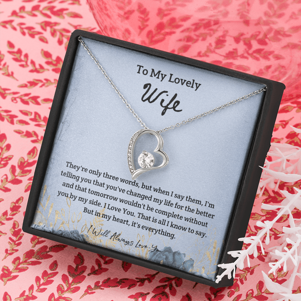 They're Only Three Words - Forever Love Necklace Message Card