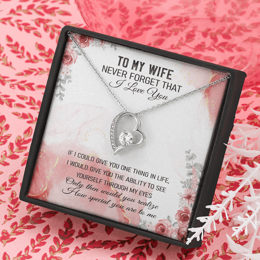 Never Forget That I Love You - Forever Love Necklace Message Card