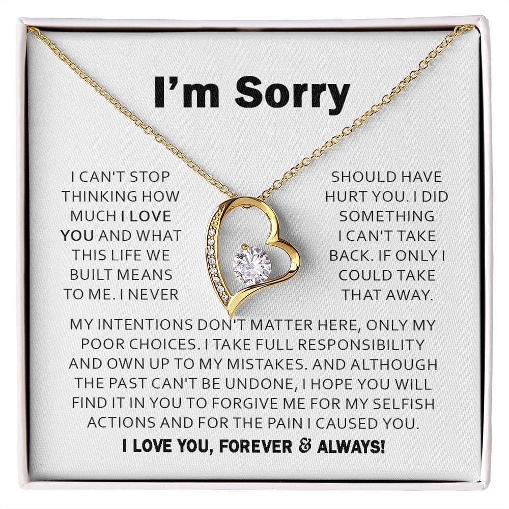 I'm Sorry - Forever Love Necklace With Message Card Gift For Wife, Soulmate, Girlfriend