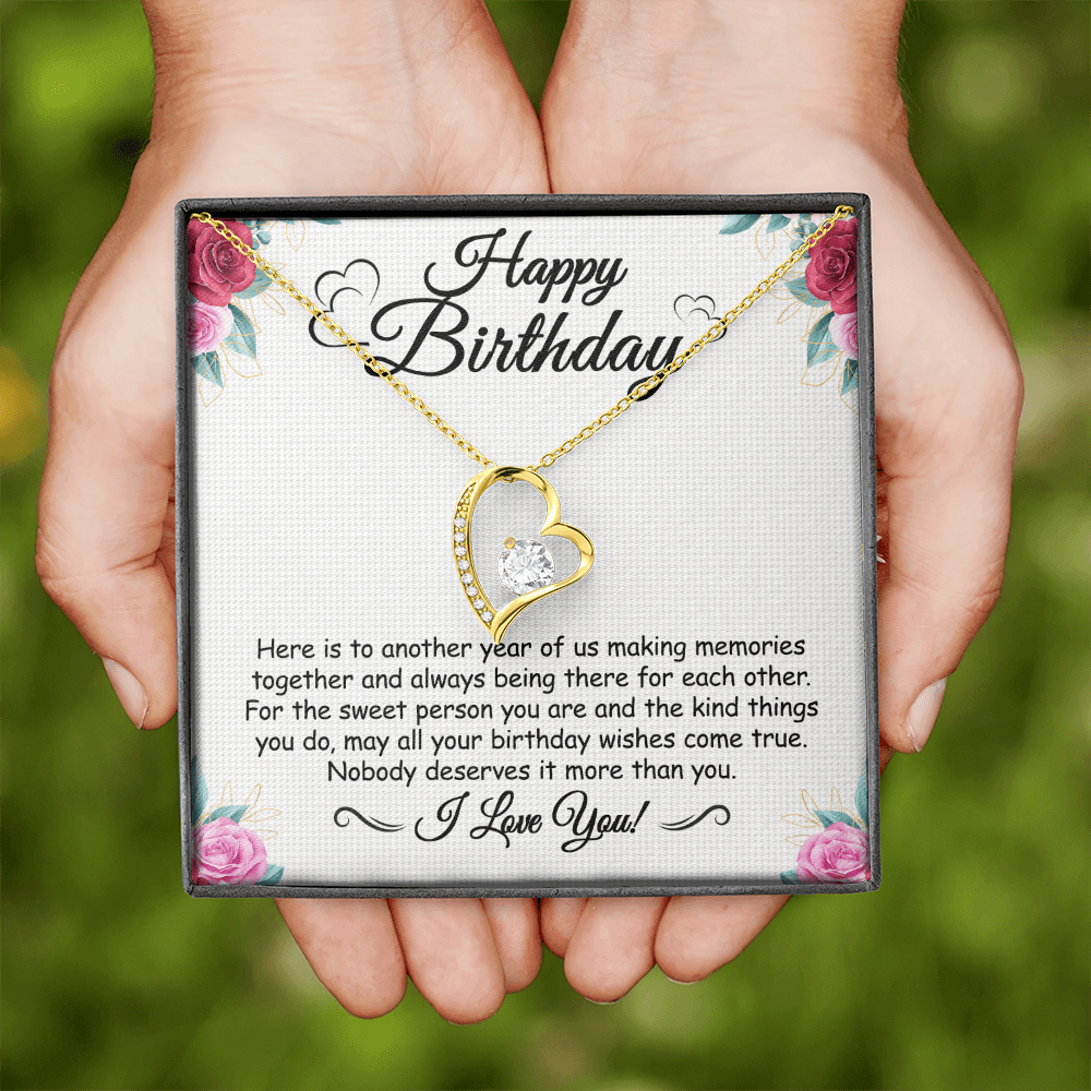 Birthday Gift - Another Year - Forever Love Necklace With Message Card - Birthday Gift For Mom, Wife, Daughter, Son, Husband