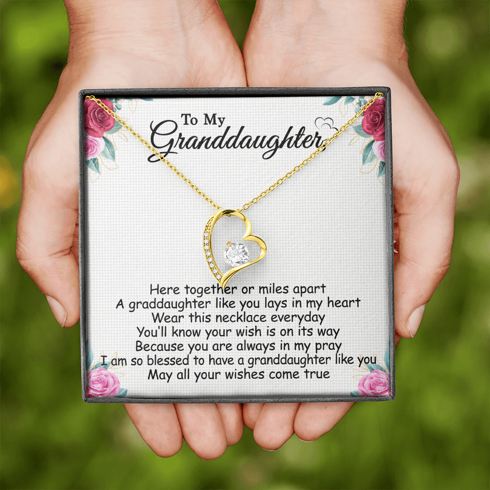 Gift For Granddaughter - Here Together - Forever Love Necklace With Message Card - Gift For Birthday From Grandmother, Grandfather