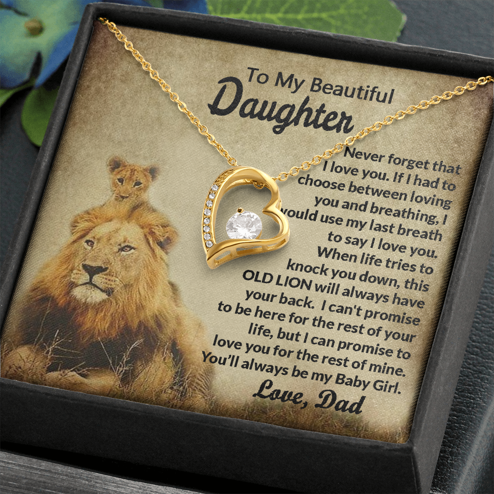Almost SOLD OUT Gift For Daughter - When Life Tries - Forever Love Necklace With Message Card - Gift For Birthday, Anniversary, Christmas From Dad, Father