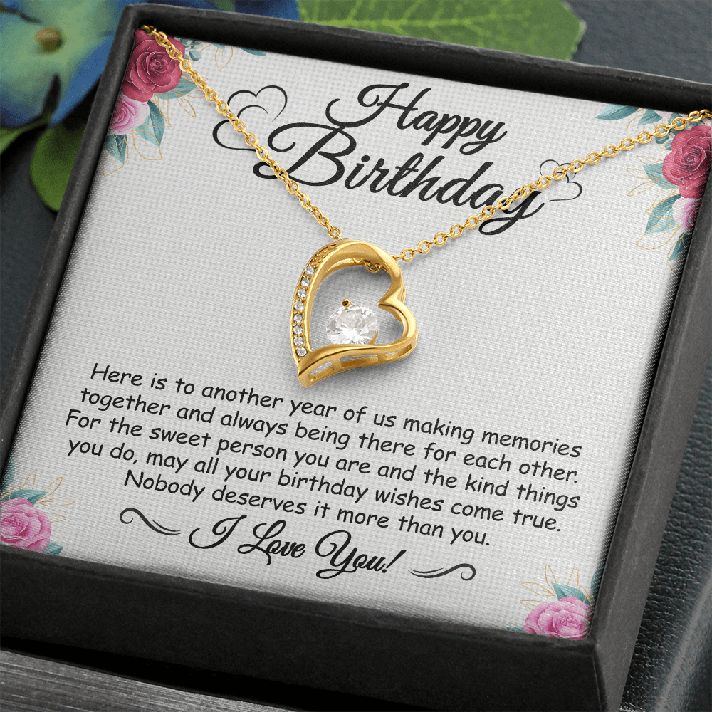Birthday Gift - Another Year - Forever Love Necklace With Message Card - Birthday Gift For Mom, Wife, Daughter, Son, Husband