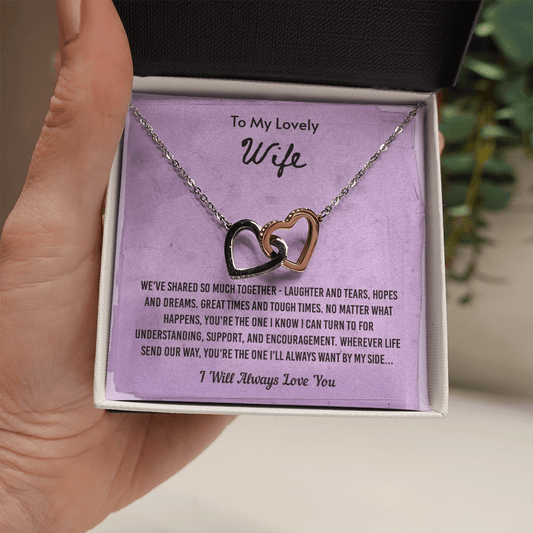 We've Shared So Much Together - nterlocking Hearts Necklace Message Card