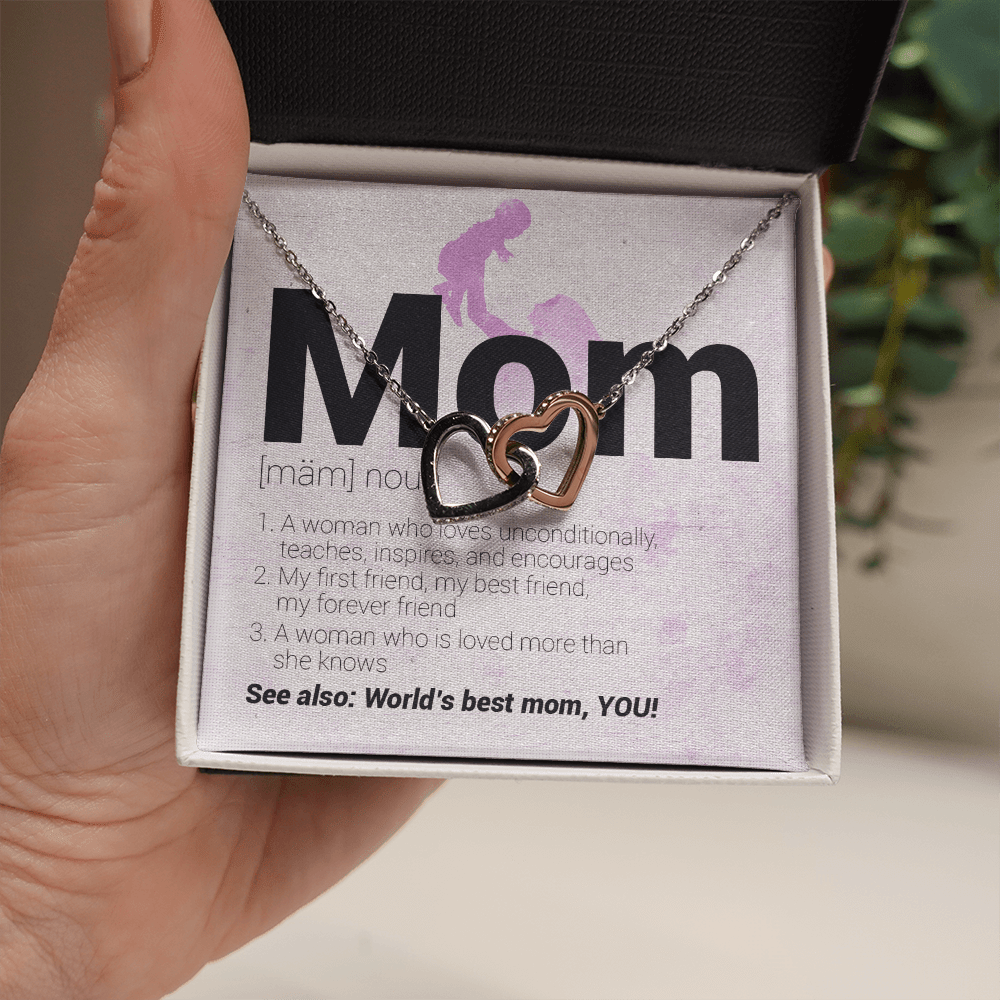 Mom Definition - Interlocking Hearts Message Card
