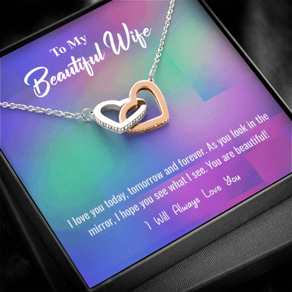 I Love You Today - Interlocking Hearts Necklace Message Card