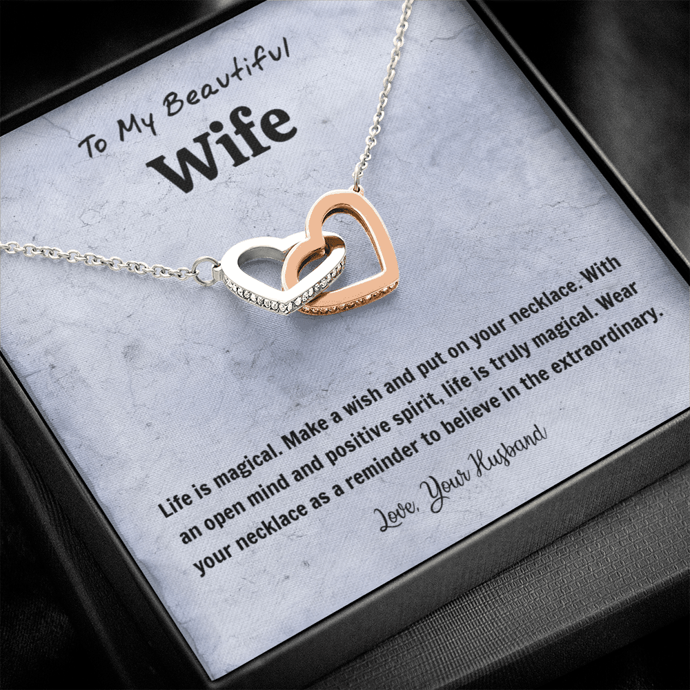 Life Is Magical - Interlocking Hearts Necklace Message Card