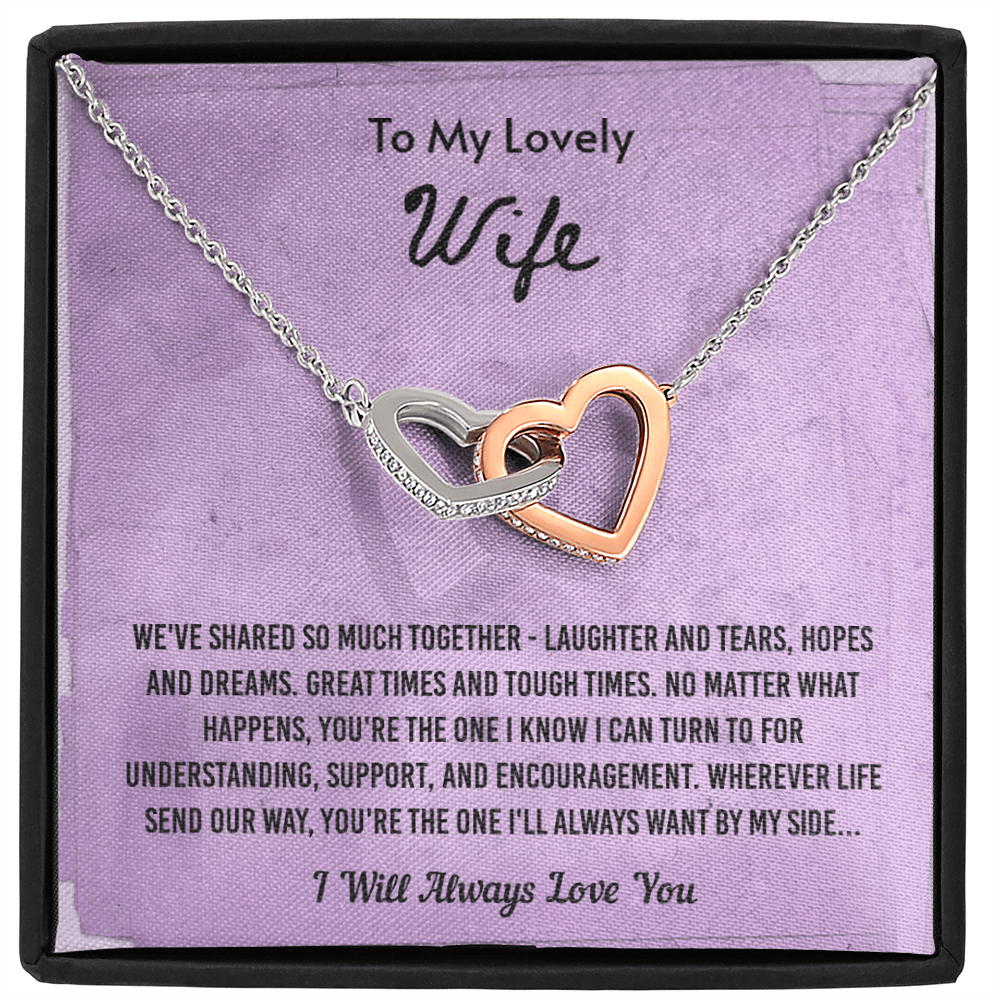 We've Shared So Much Together - nterlocking Hearts Necklace Message Card