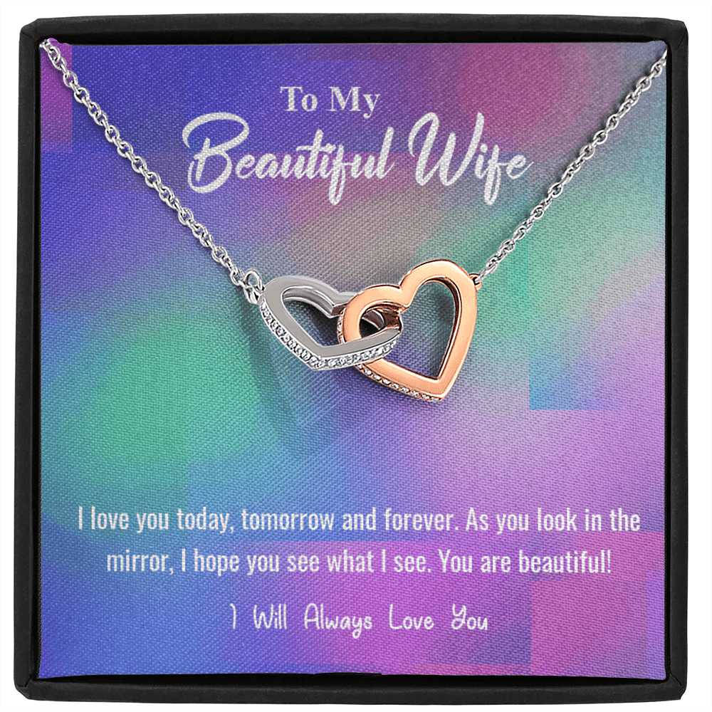 I Love You Today - Interlocking Hearts Necklace Message Card