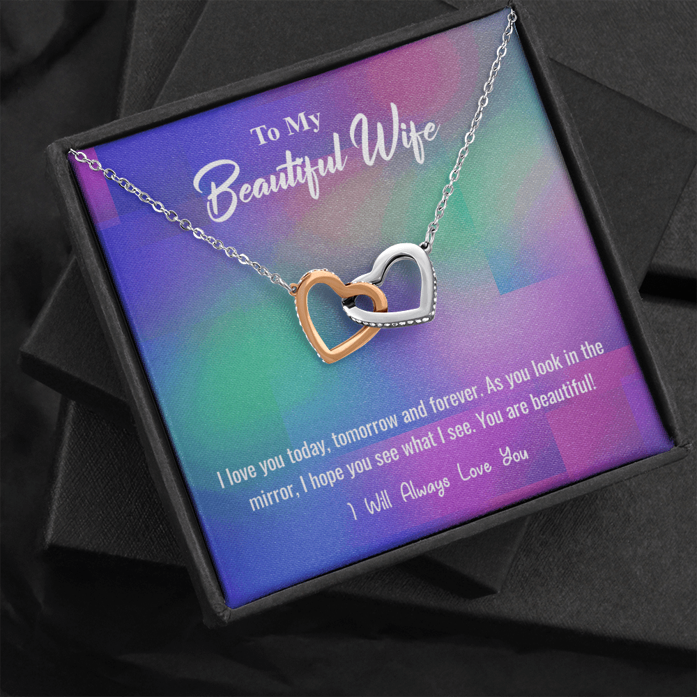 I Love You Today - Interlocking Hearts Necklace Message Card