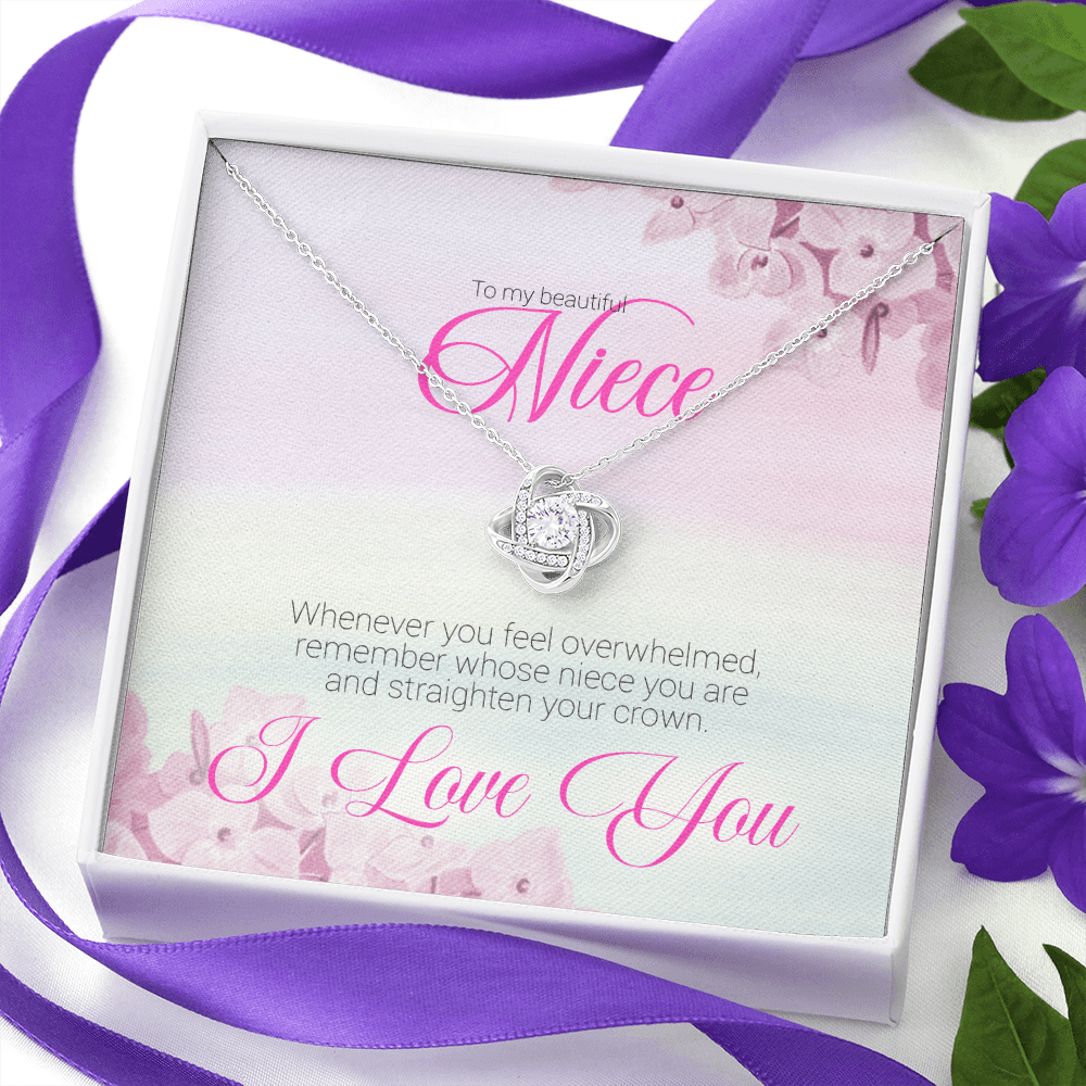 My Beautiful Niece - Love Knot Necklace Message Card