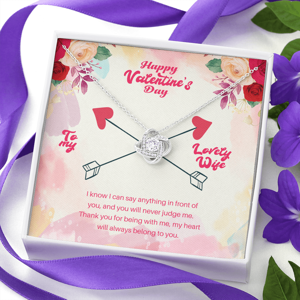 Wife - I Know I Can Say - Love Knot Necklace Message Card