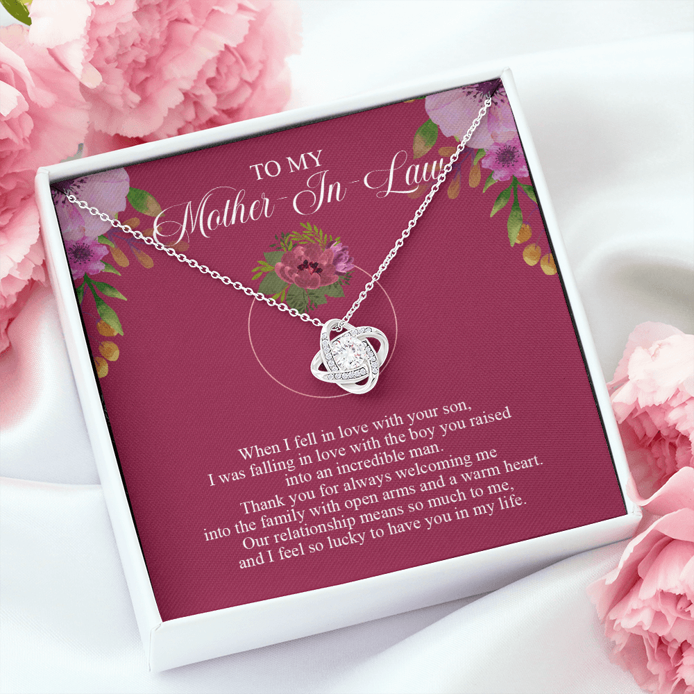 Mother In Law - When I fell In Love With Your Son - Love Knot Necklace Message Card