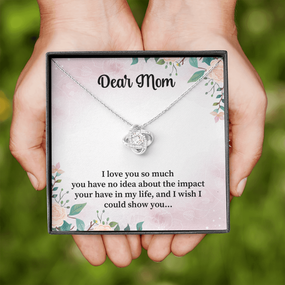 Mom - I Love You So Much Love Knot Necklace Message Card