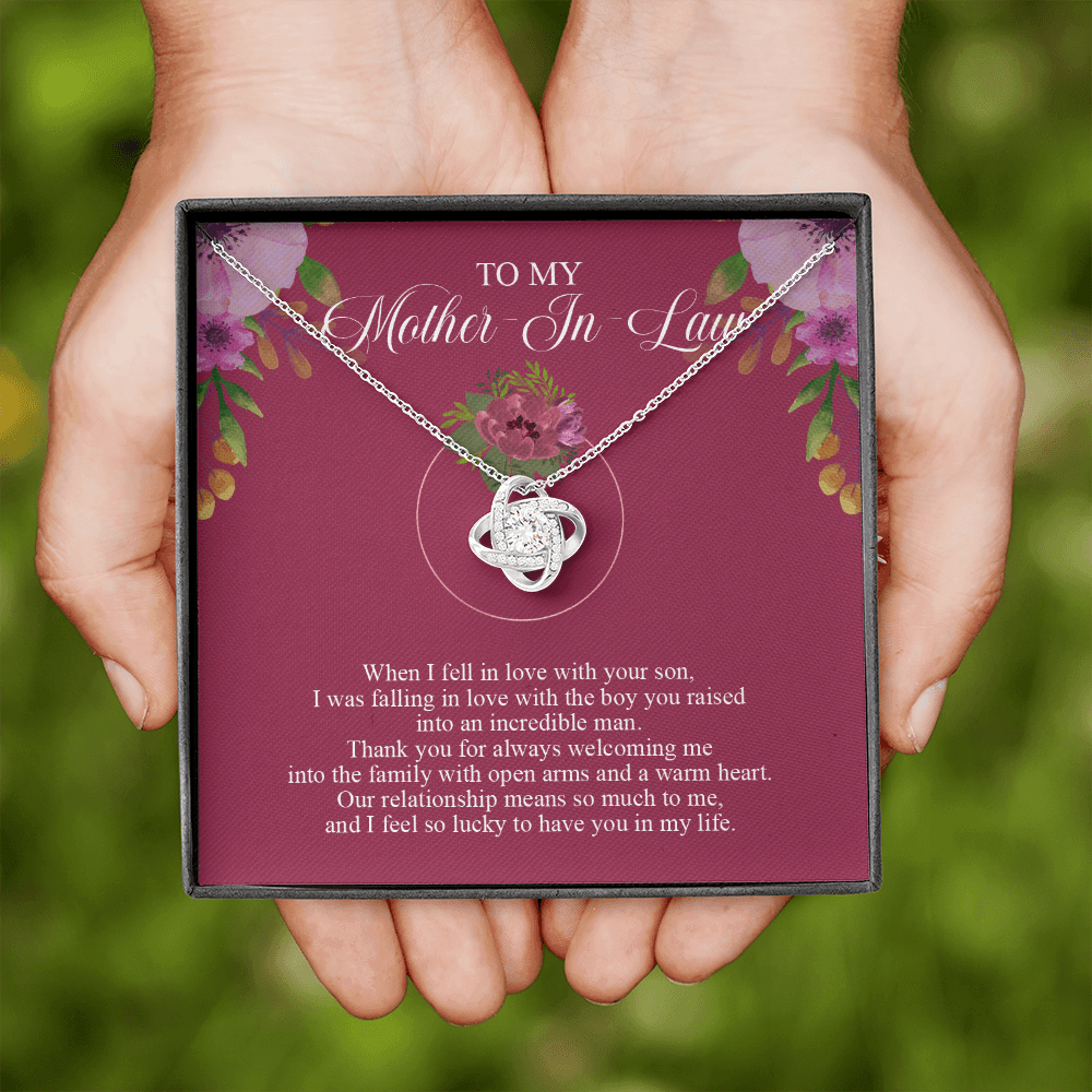 Mother In Law - When I fell In Love With Your Son - Love Knot Necklace Message Card