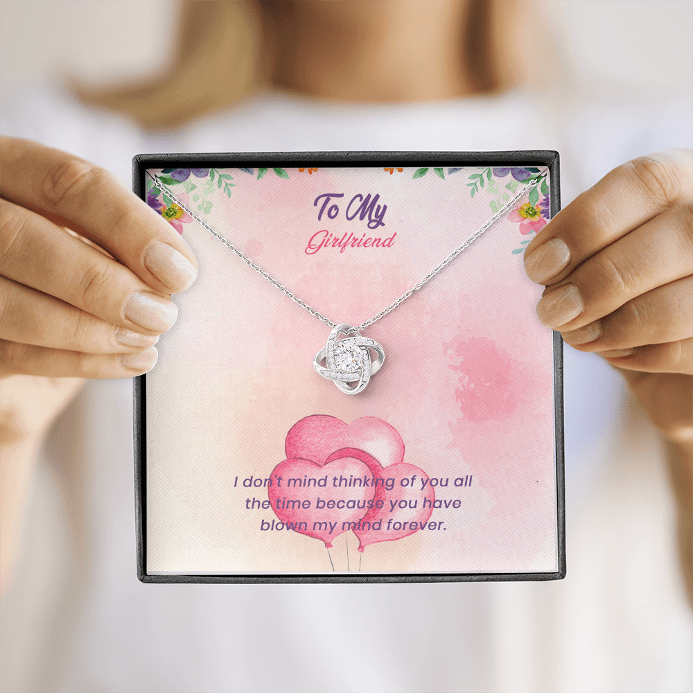 Girlfriend - I Don't Mind Thinking Of You - Love Knot Necklace Message Card