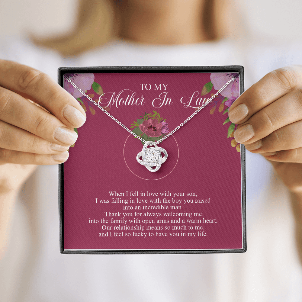 Mother In Law - When I fell In Love With Your Son - Love Knot Necklace Message Card