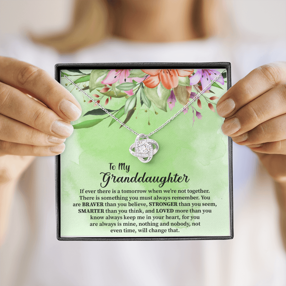 Granddaughter - If Ever There Is A Tomorrow Love Knot Necklace Message Card