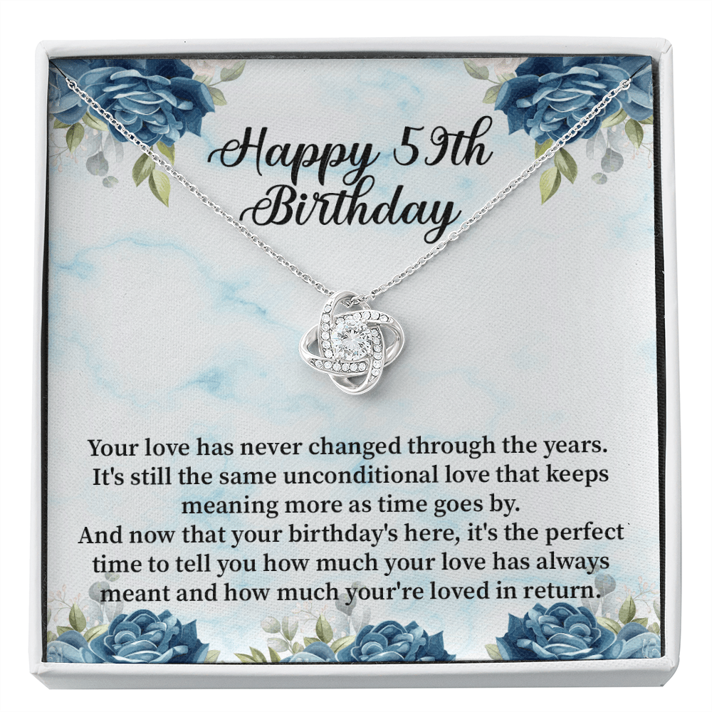 Happy 59th Birthday - Love Knot Necklace Message Card