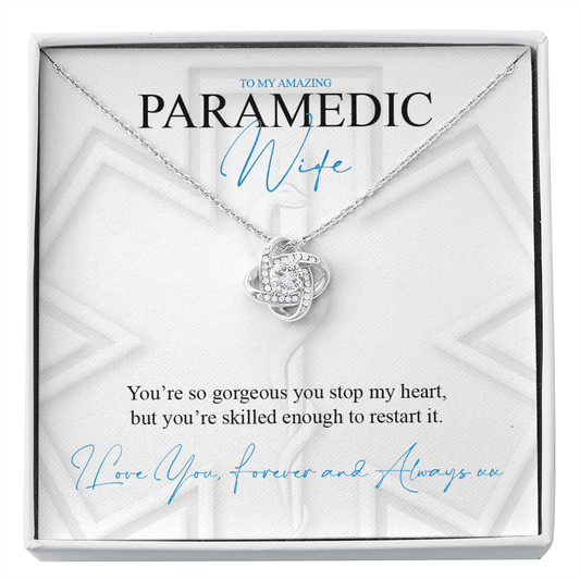 My Amazing Paramedic Wife - Forever Love Knot Necklace Message Card