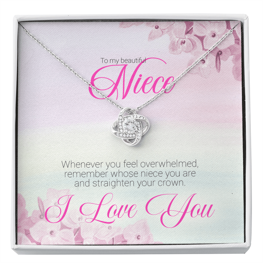 My Beautiful Niece - Love Knot Necklace Message Card