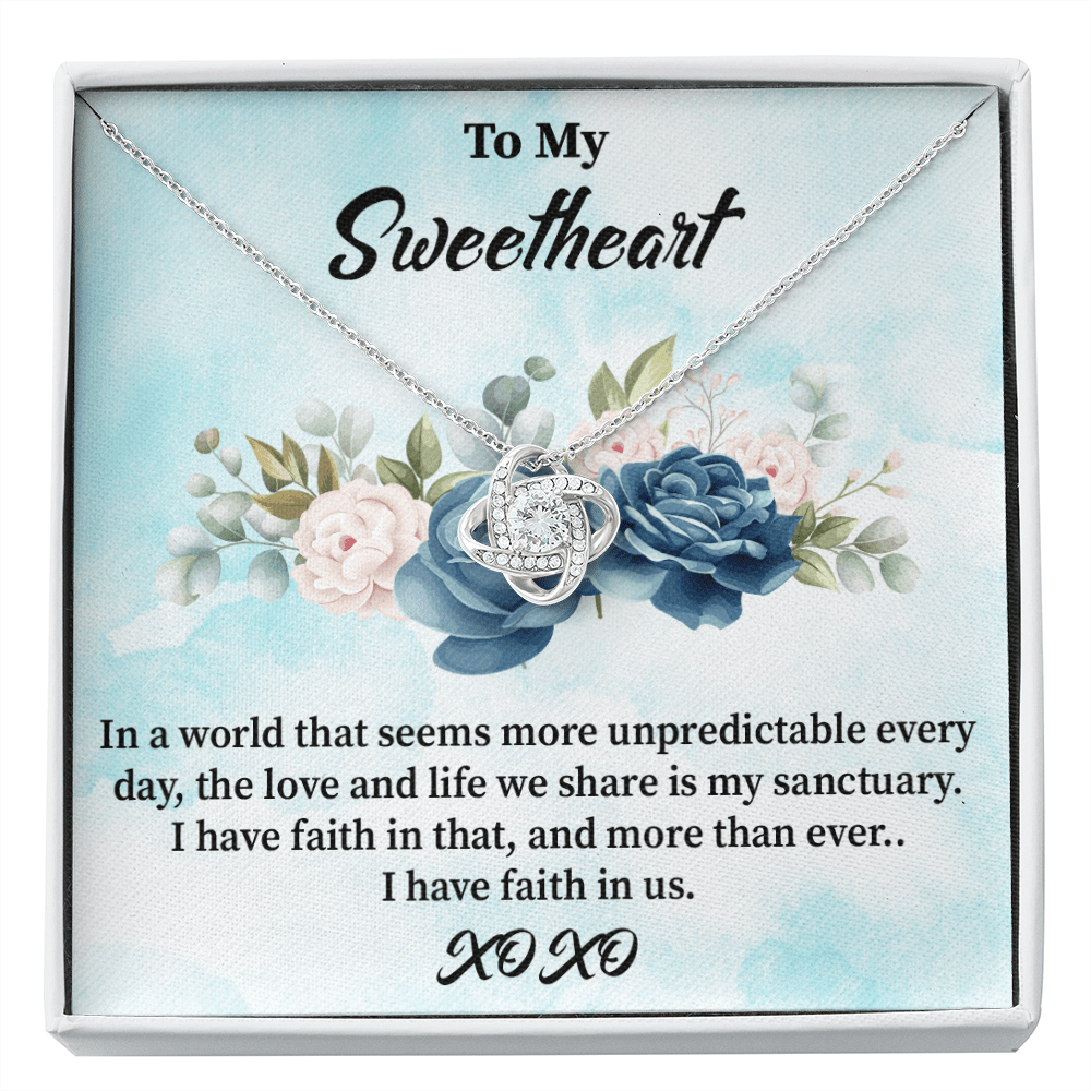 Sweetheart - In A World That Seems - Love Knot Necklace Message Card