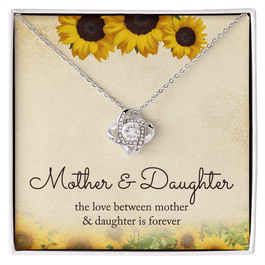 Love Between Mother and Daughter is Forever - Love Knot Necklace With Message Card - Mother Daughter Necklace Mom Necklace, Daughter Gift from Mom, Mothers Day Necklace, Mom and Daughter Necklace