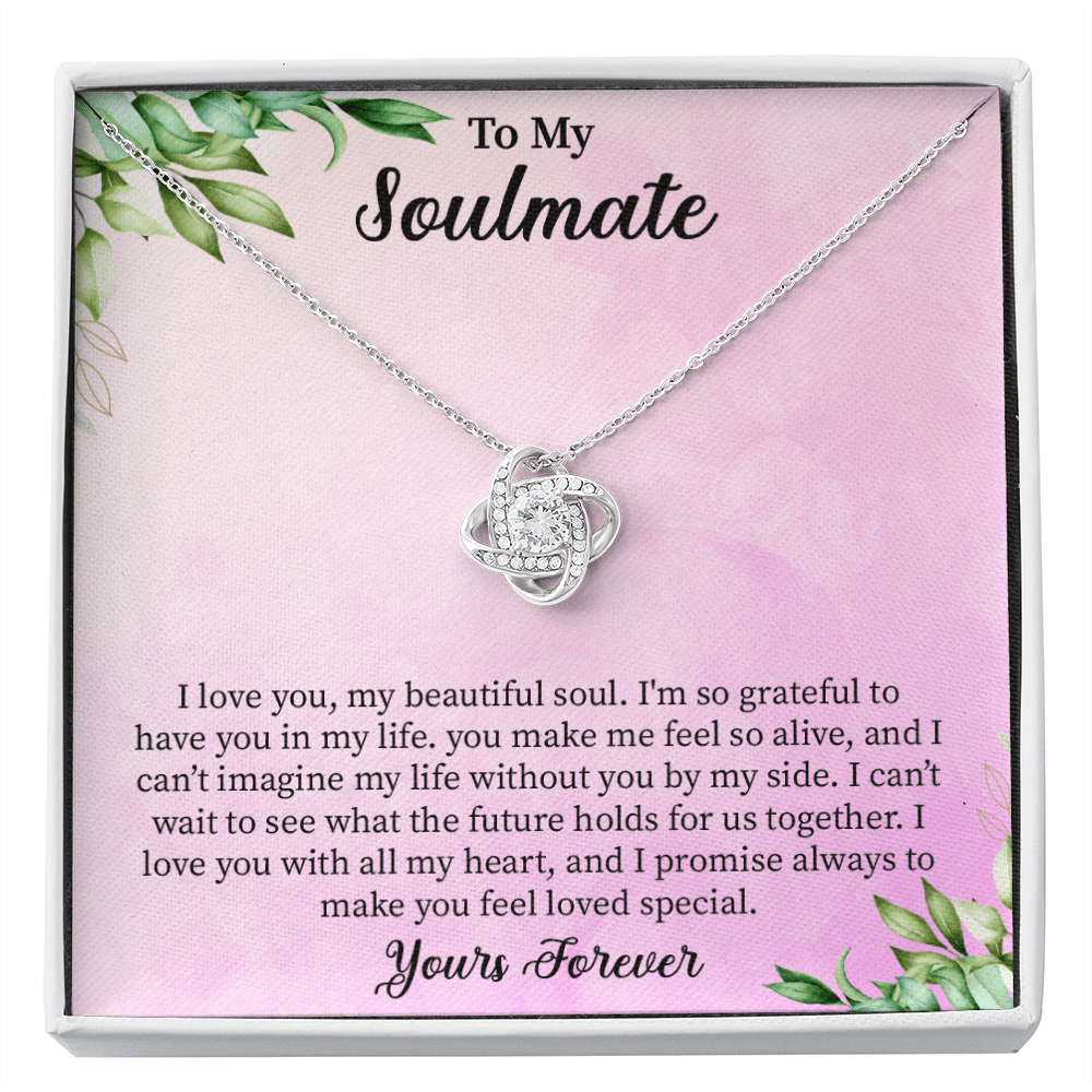 Soulmate - I Love You - Love Knot Necklace Message Card