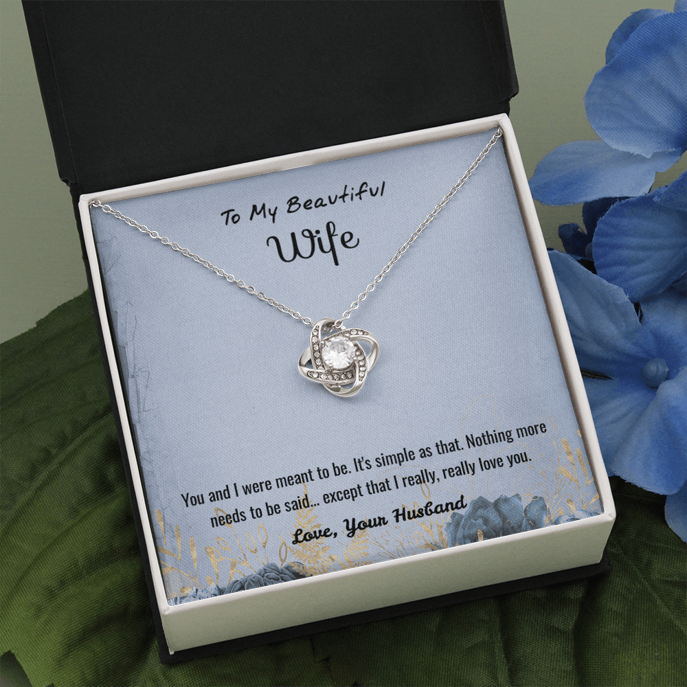 You and I Were Meant to Be - Love Knot Necklace Message Card