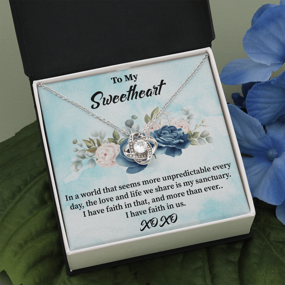 Sweetheart - In A World That Seems - Love Knot Necklace Message Card