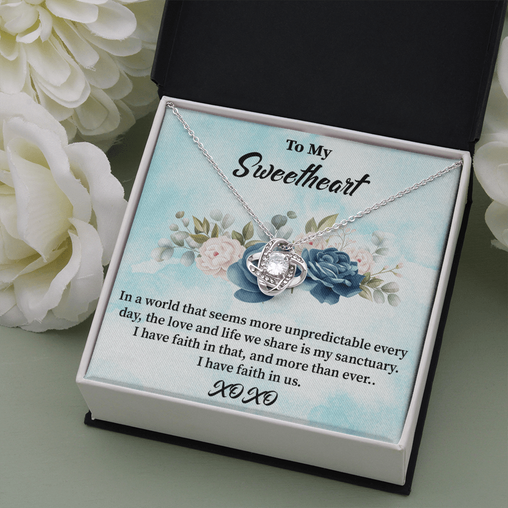 Sweetheart - In A World That Seems - Love Knot Necklace Message Card