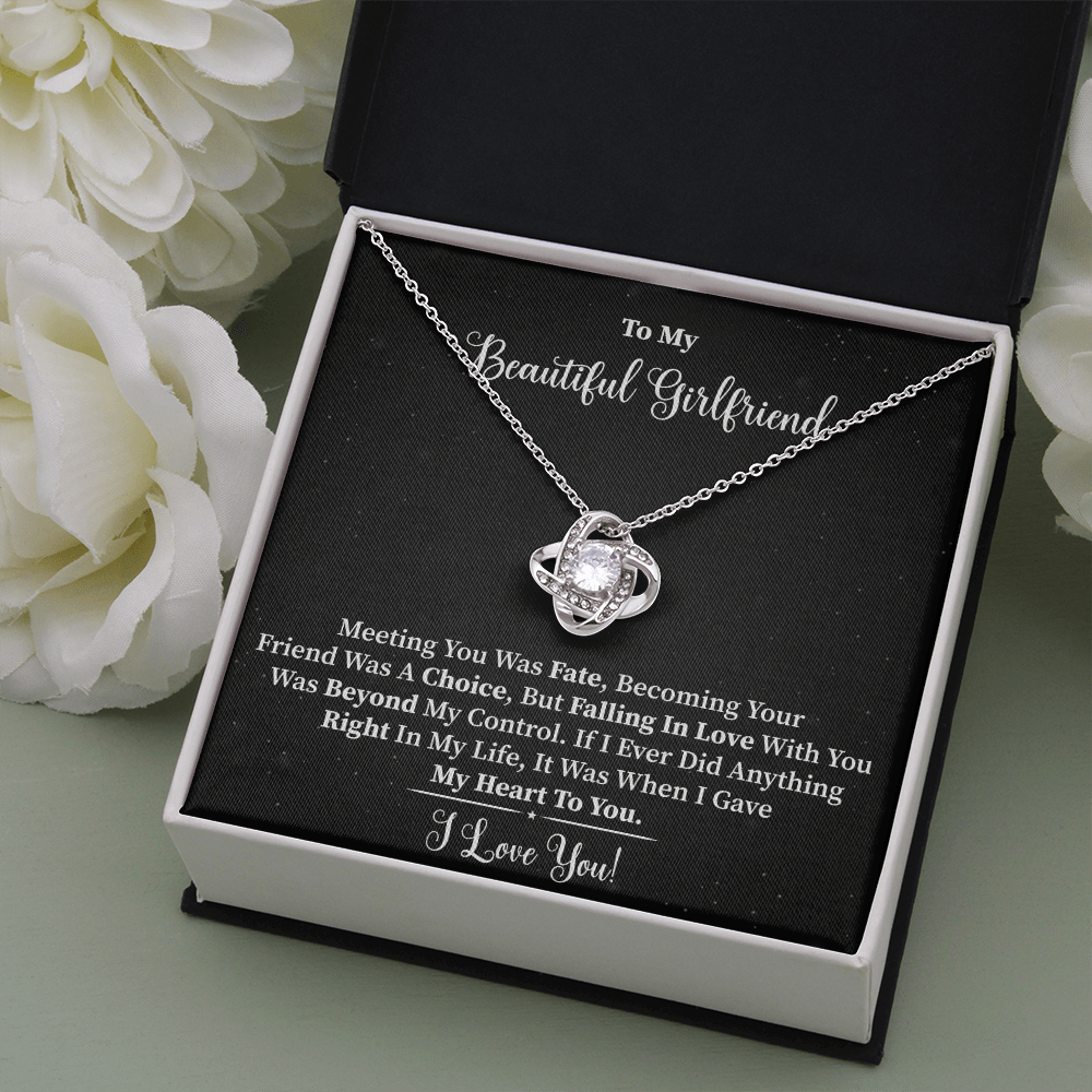 Girlfriend - Meeting You Was Fate Love Knot Necklace Message Card