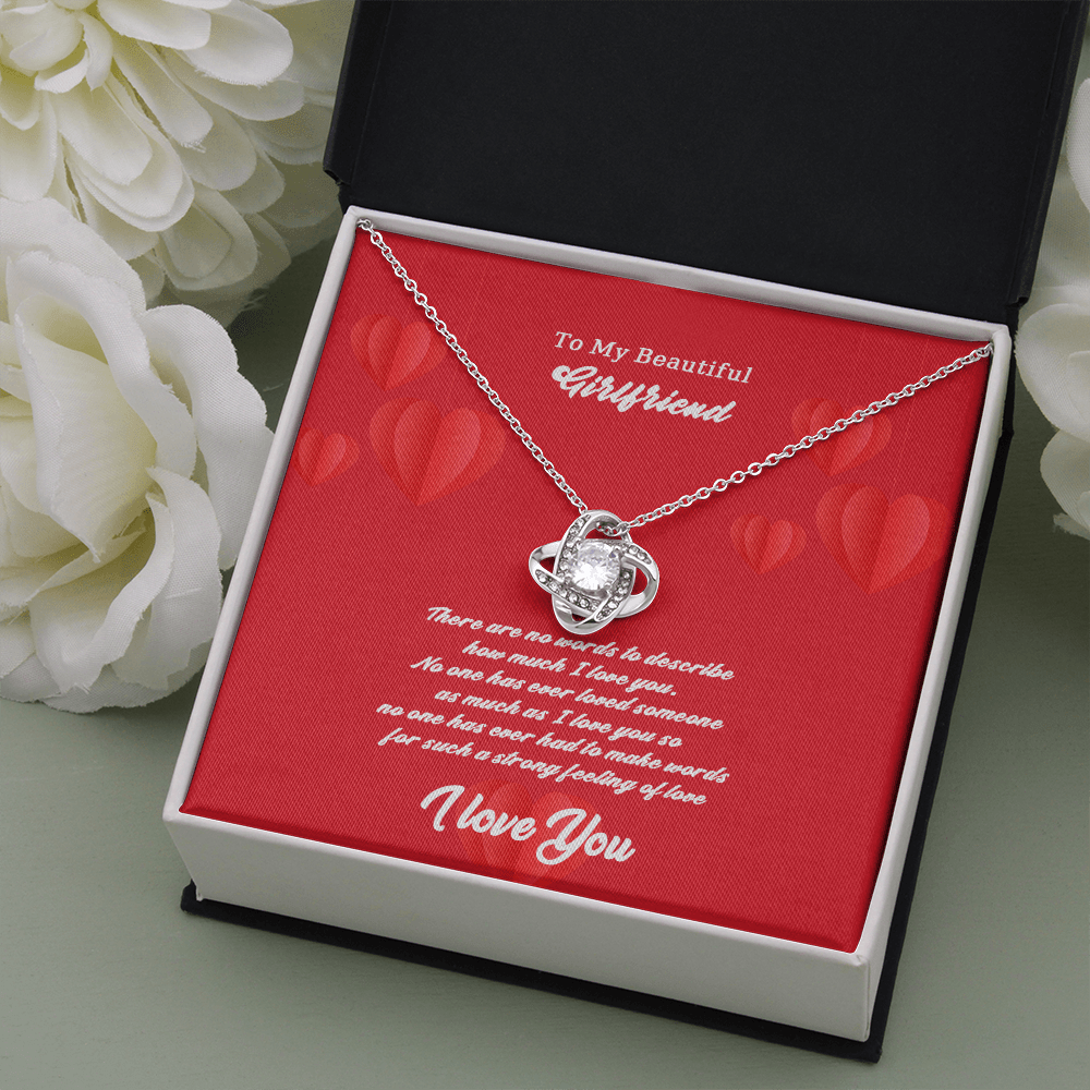 Girlfriend - There Are No Words - Love Knot Necklace Message Card