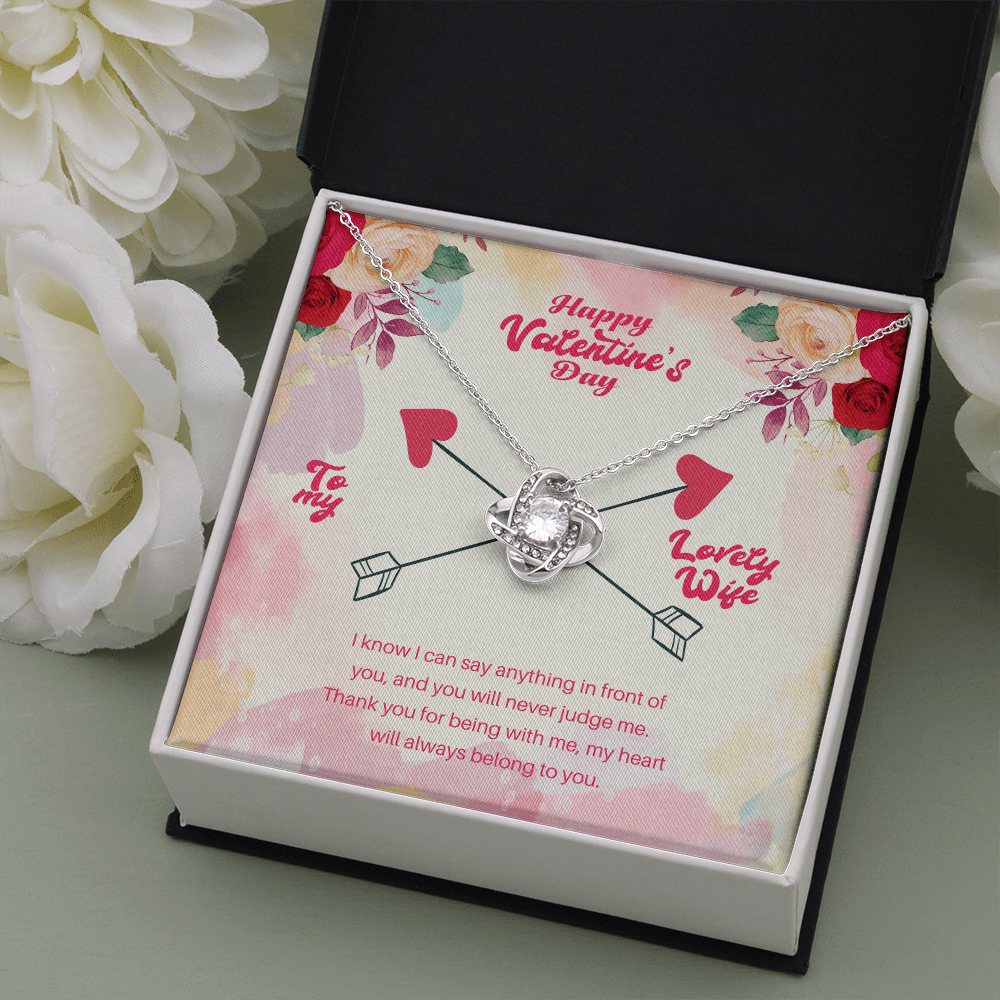 Wife - I Know I Can Say - Love Knot Necklace Message Card