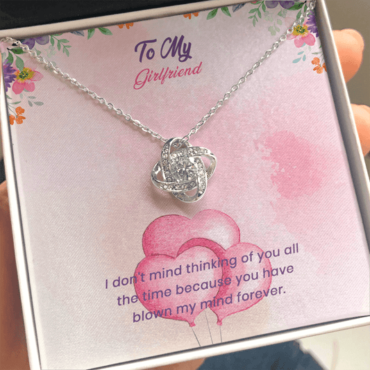 Girlfriend - I Don't Mind Thinking Of You - Love Knot Necklace Message Card